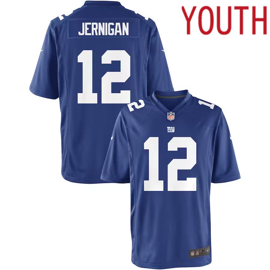 Youth New York Giants #12 Jerrel Jernigan Blue Nike Team Color Game NFL Jersey->customized nfl jersey->Custom Jersey